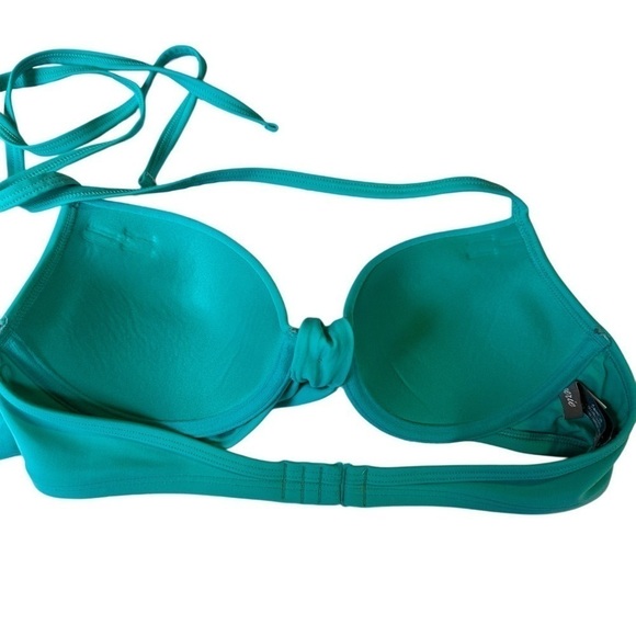 3x25* Aerie Push up Underwire Swim Top Teal Aqua Adjustable Back Tie - Picture 4 of 13